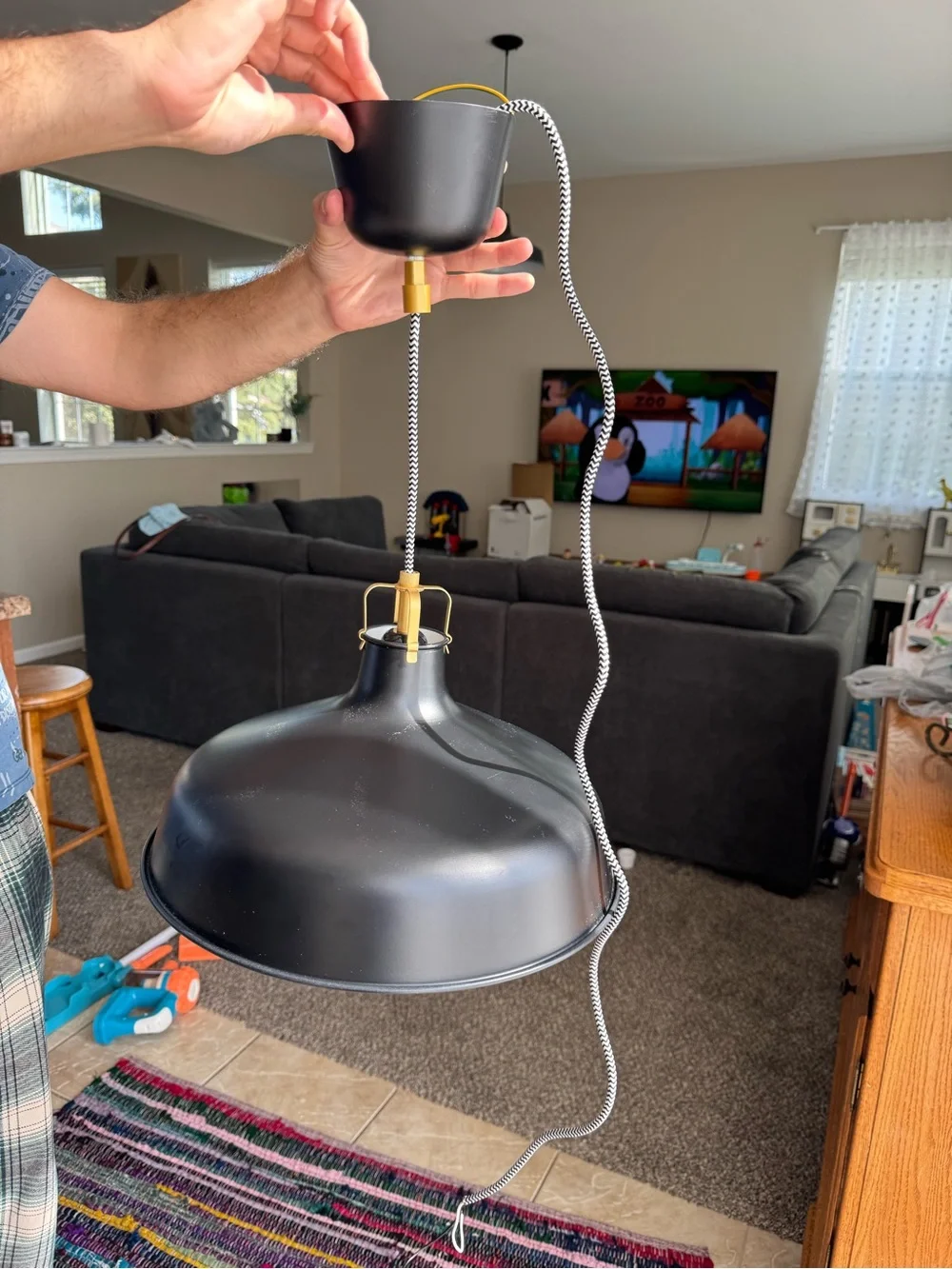 IKEA Black and Gold Pendant Ceiling Lamp